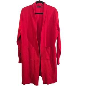 Zoe & Zac Red Open Front Cardigan Sweater Women’s 2X